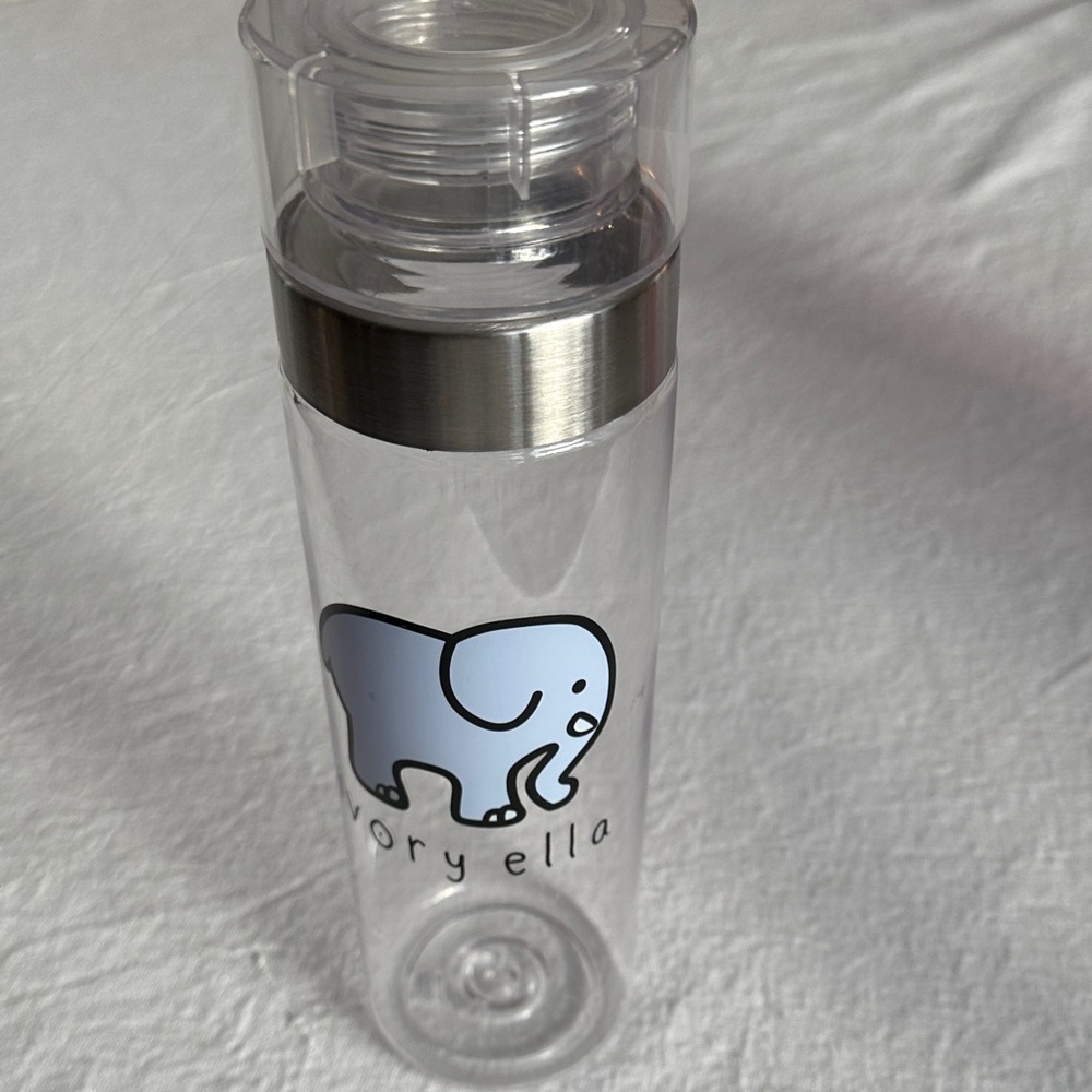 Ivory Ella Transparent Bottle with Light Blue Elephant